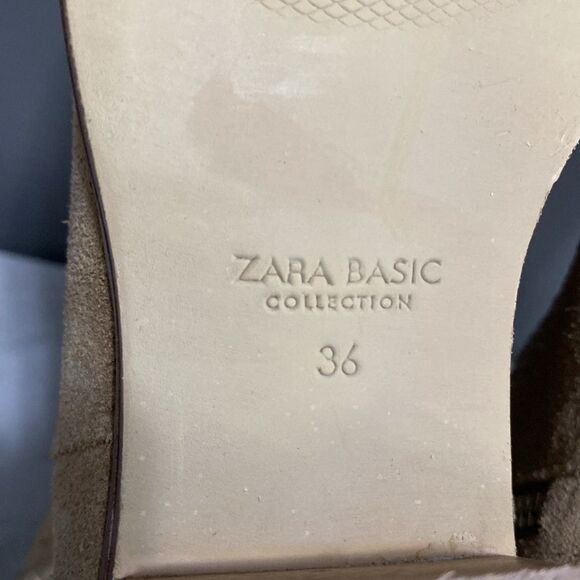 Zara Suede Gold Studded Ankle Boots/Booties Size 36 US 6 - Picture 14 of 16